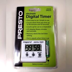 Presto Digital LCD Timer Magnet Kitchen Cooking Battery Electronic Simple Easy